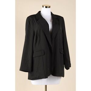 Sz 2X Part & Parcel The Longline Standard Bicep Classic Black Blazer EUC